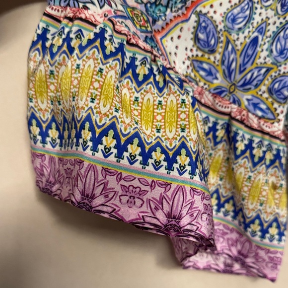 Kachel Lynn Bell-Sleeve Silk Blouse, Size 8, Color Floral Multi - Picture 9 of 12